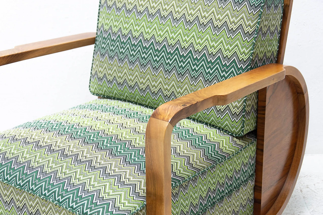 Poltrona Art Deco in noce, Boemia, anni '30 1310116