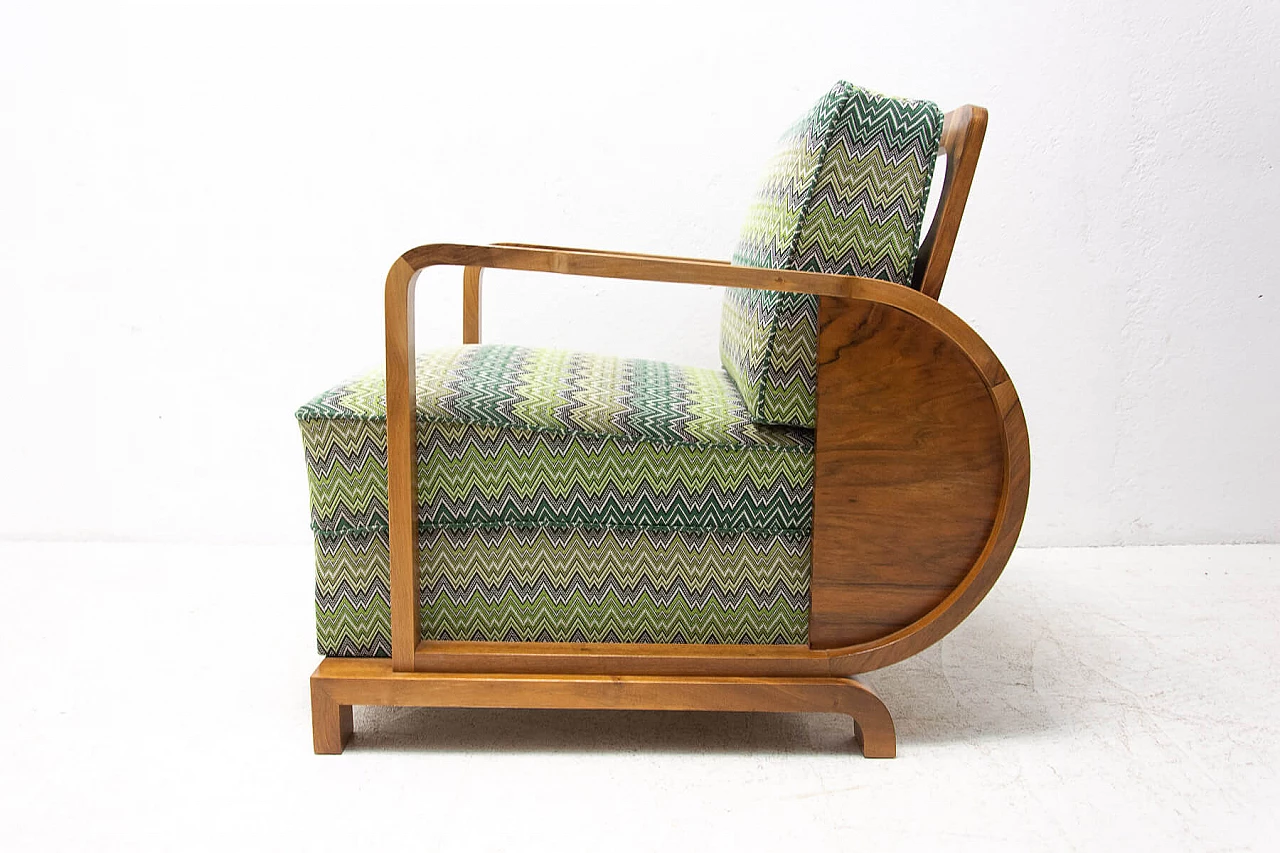 Poltrona Art Deco in noce, Boemia, anni '30 1310118