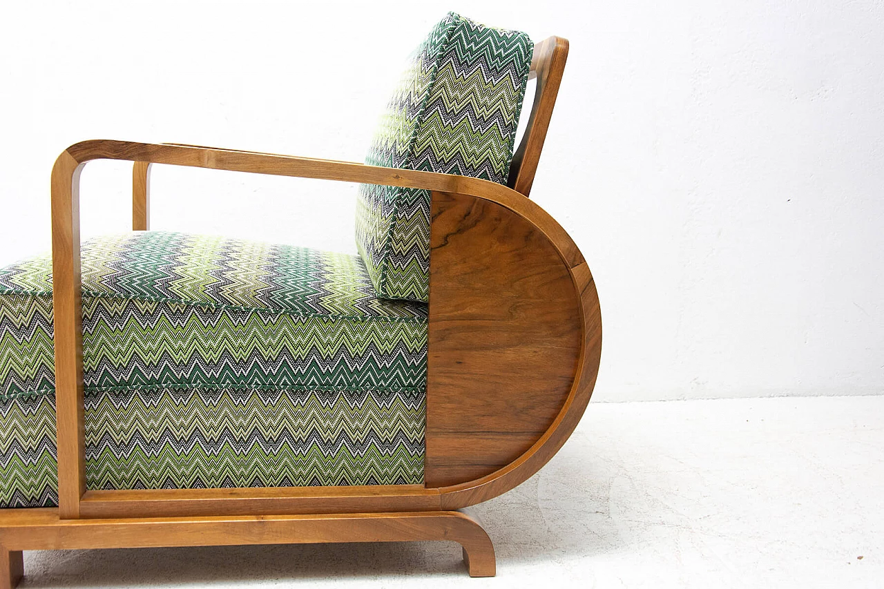 Poltrona Art Deco in noce, Boemia, anni '30 1310119