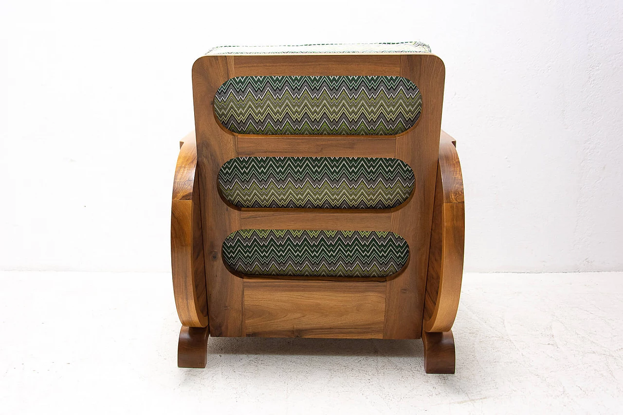 Poltrona Art Deco in noce, Boemia, anni '30 1310121