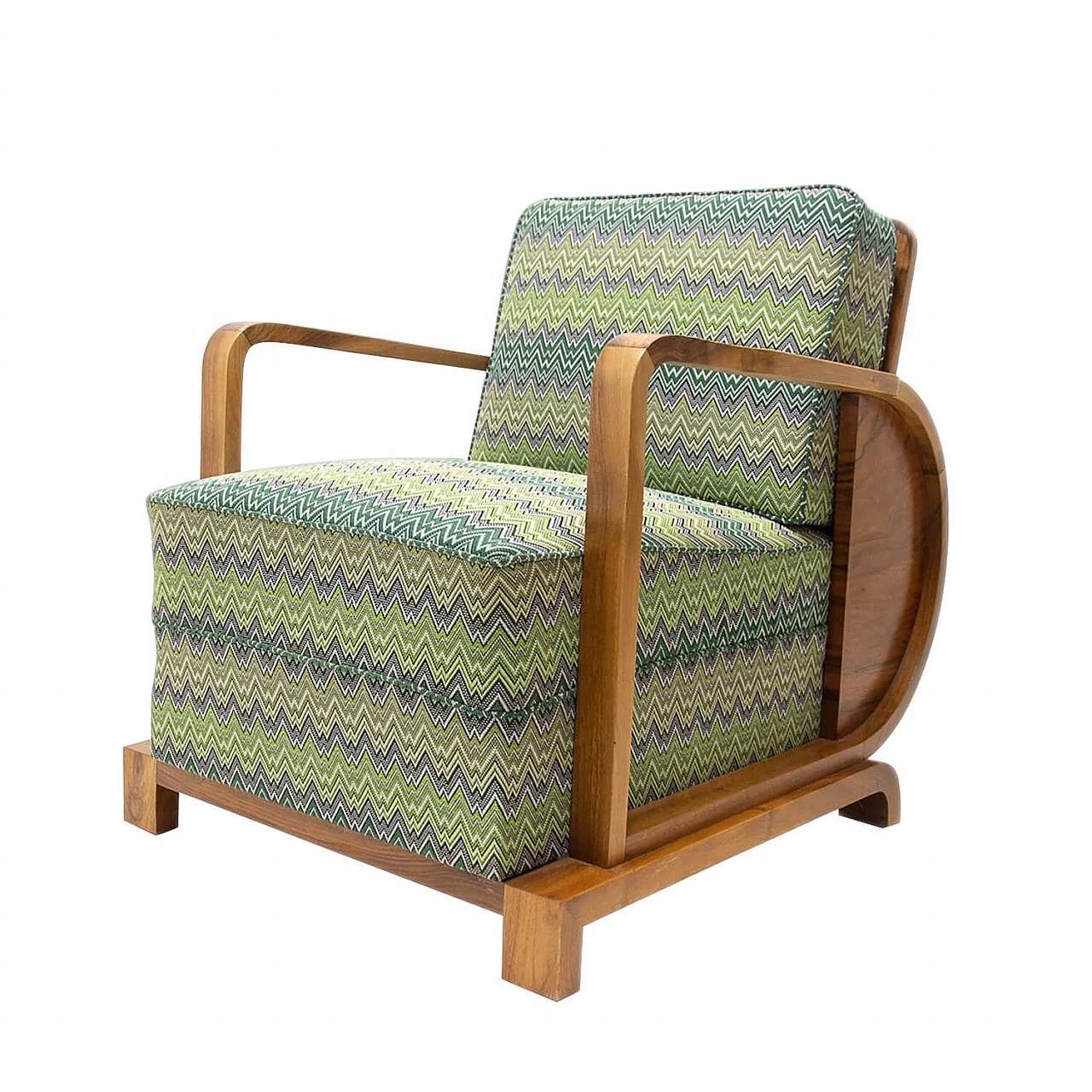 Poltrona Art Deco in noce, Boemia, anni '30 1310125