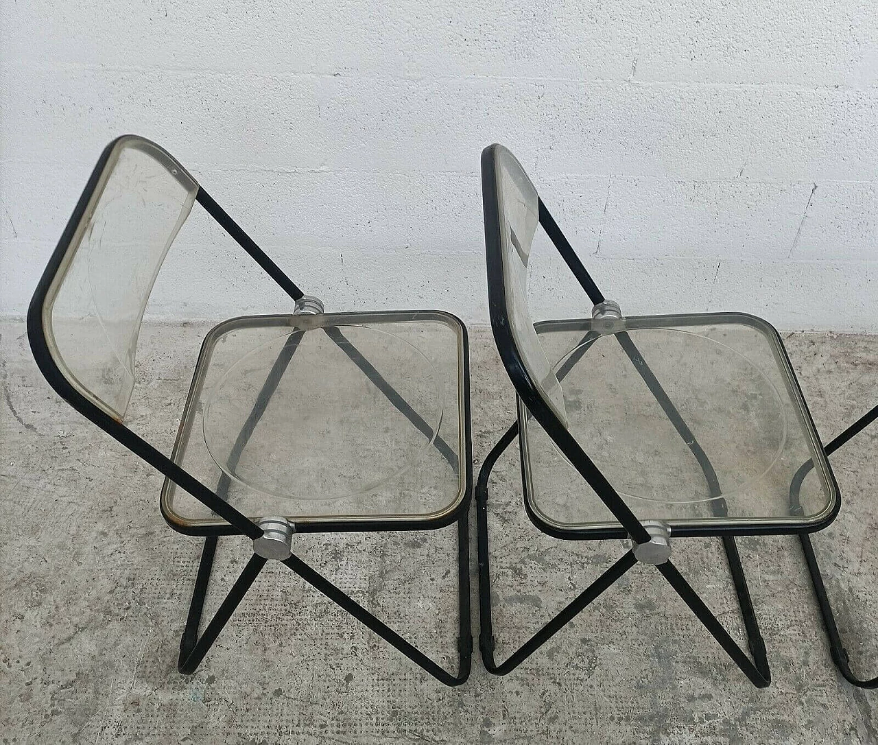 4 Plia folding chairs in metal and plastic by Giancarlo Piretti for Anonima Castelli, 70s 1310140