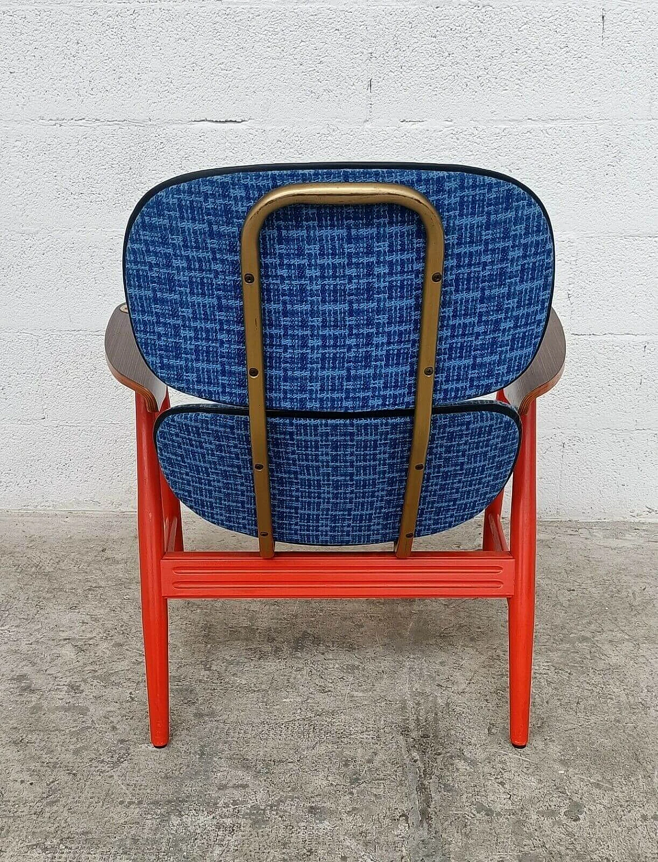 Pair of chairs, sofa and coffee table in wood and fabric by Marco Zanuso for Poltronova, 60s 1310191