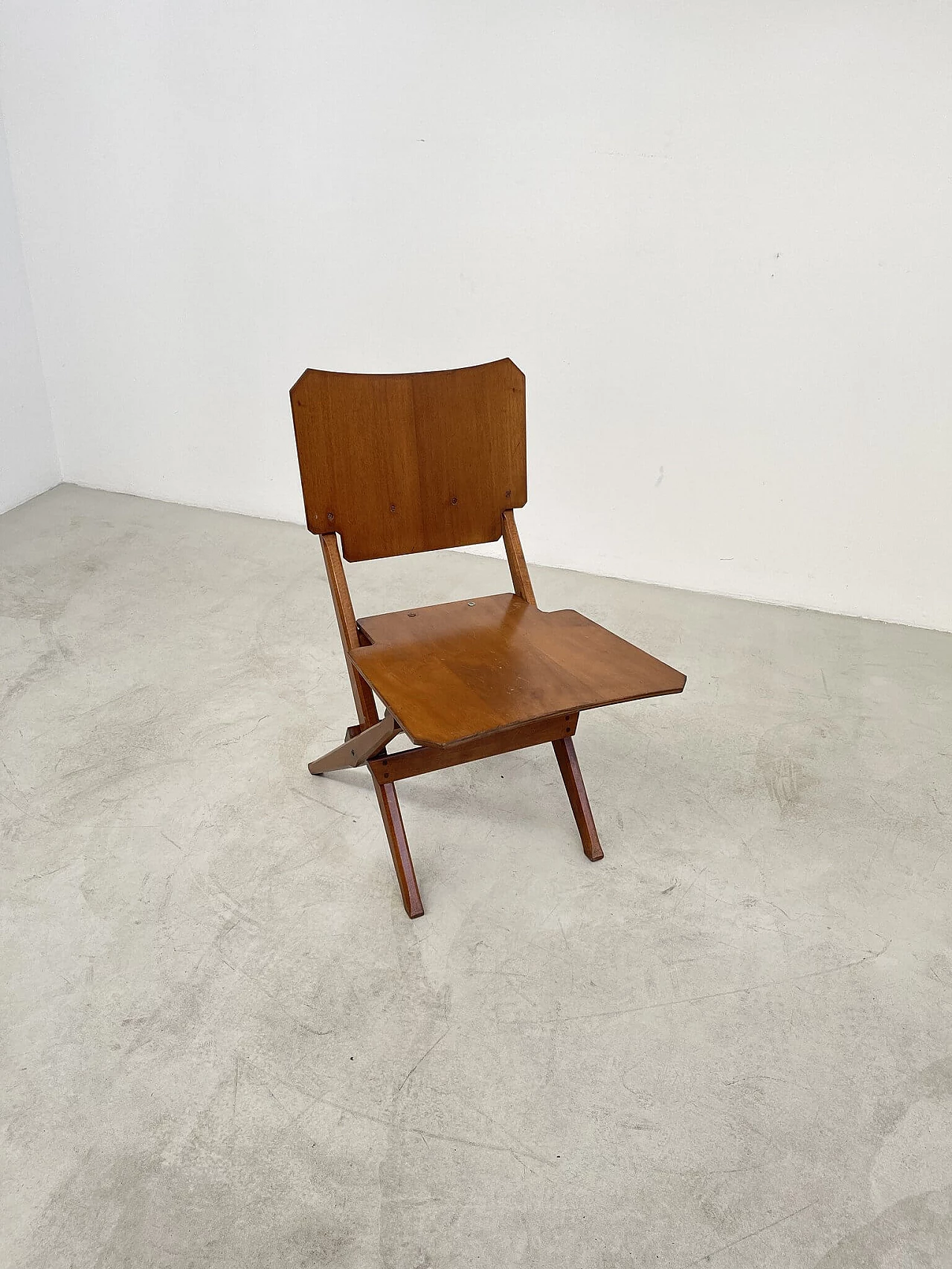 Folding chair in wood by Franco Albini for Poggi, 50s 1310253