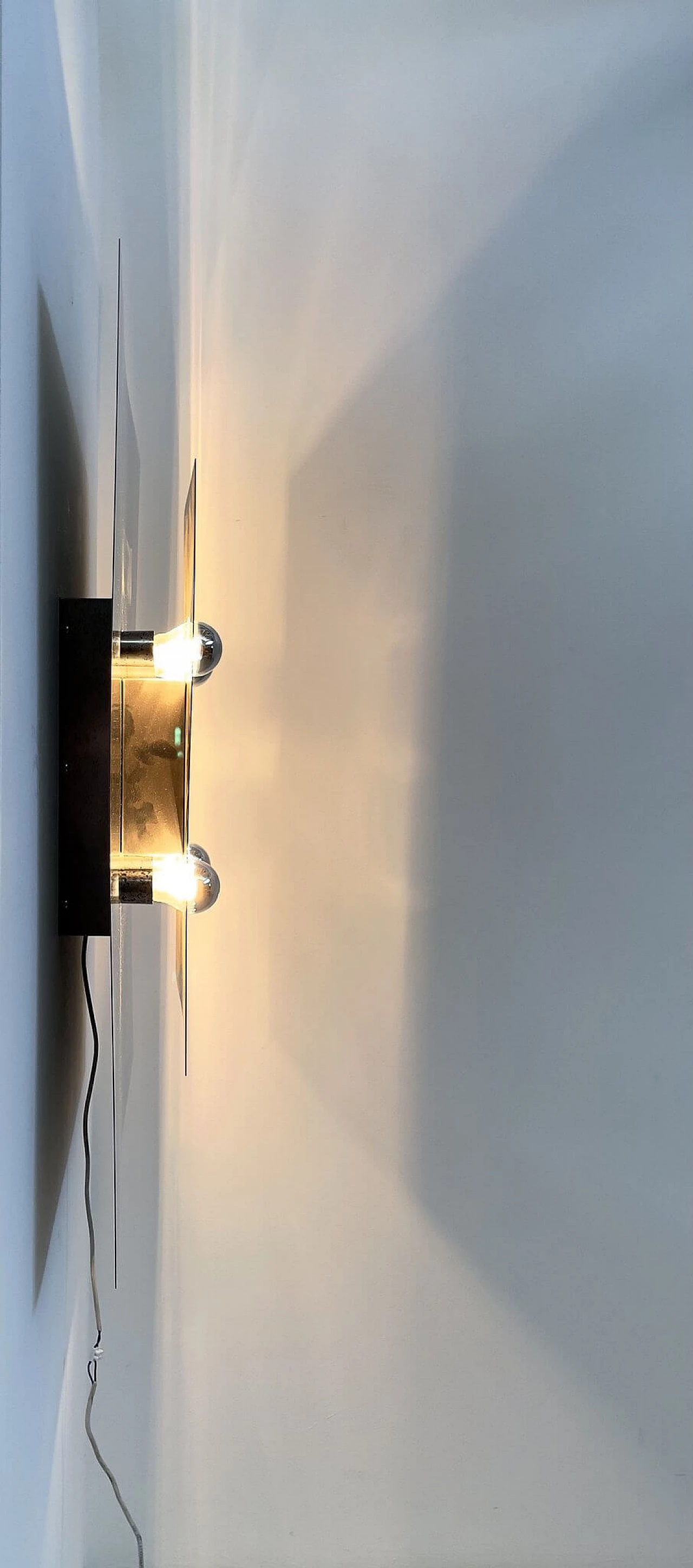 Pannello luminoso Screen in acciaio spazzolato di Gianfranco Fini e Fabrizio Cocchia per New Lamp, anni '70 1310262