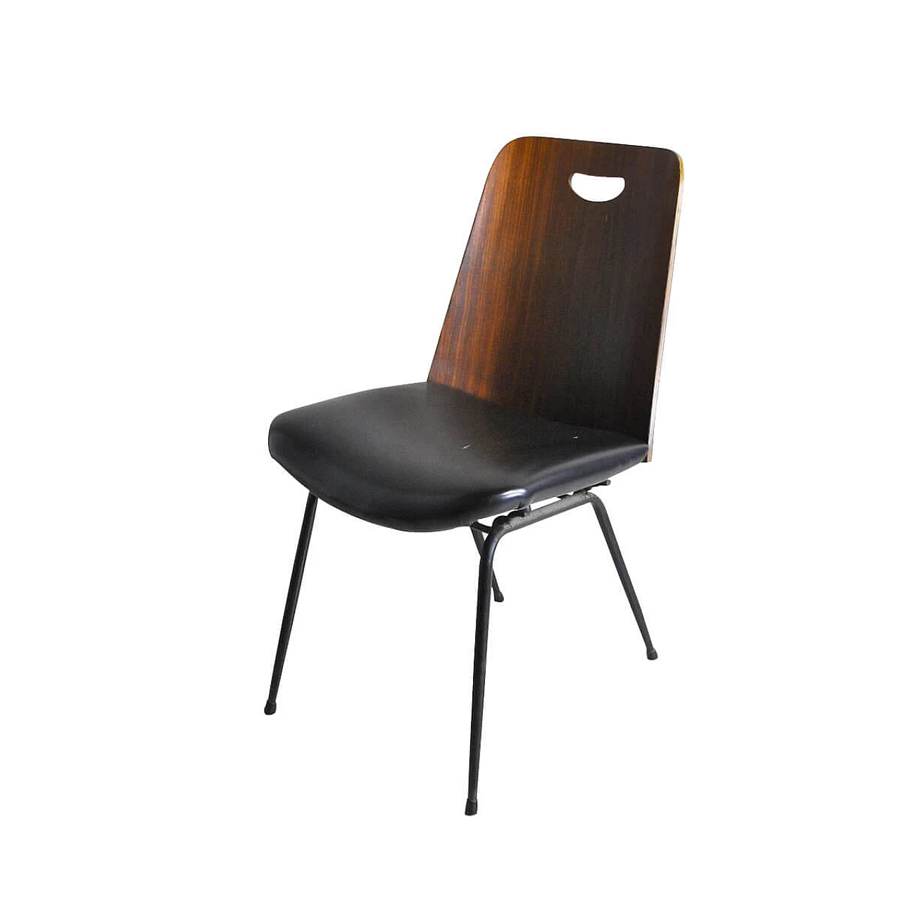 Du 22 chair in iron, leatherette and walnut by Gastone Rinaldi for Rima, 50s 1310428