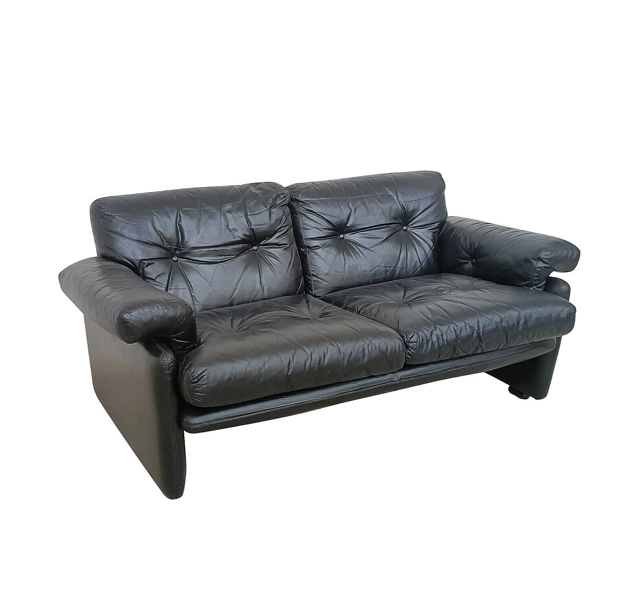 Divano Coronado 2 posti in pelle di Afra e Tobia Scarpa per B&B Italia, anni '70 1310430