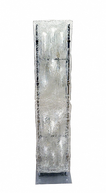 Floor lamp in chromed metal and Murano glass by Toni Zuccheri for Mazzaga, 70s