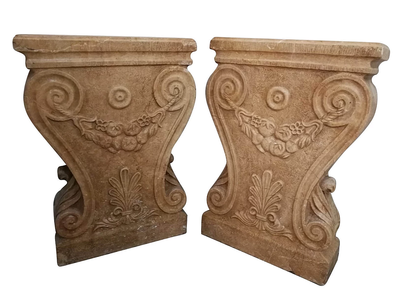 2 Verona red marble table bases, early 20th century 1310515