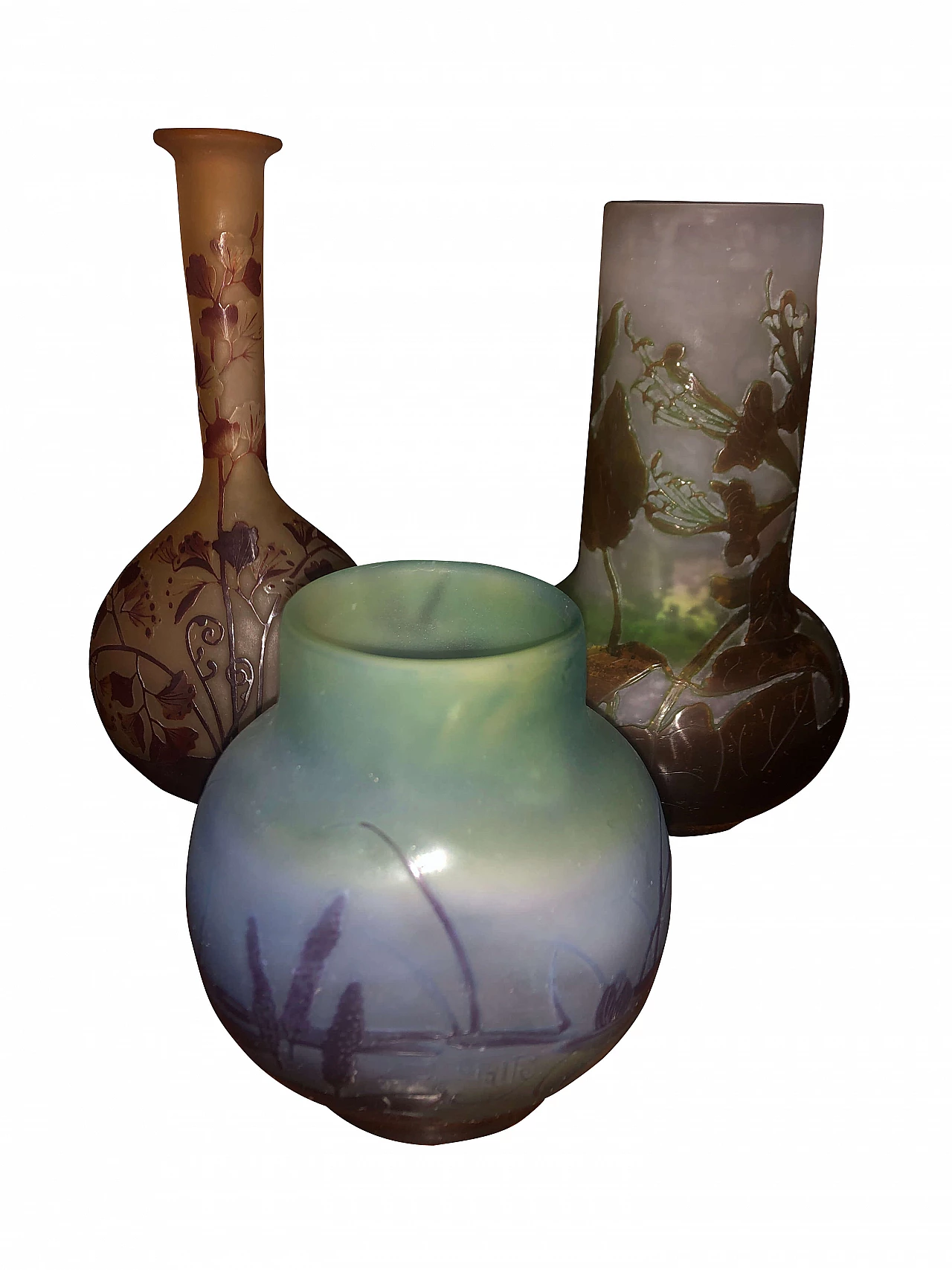 Three glass vases Gallè, of '800 1310689