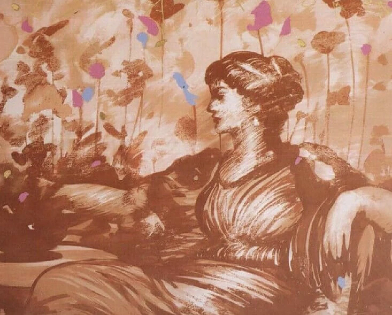 Serigrafia su tela, "Eburnea" di Omar Galliani 1310718