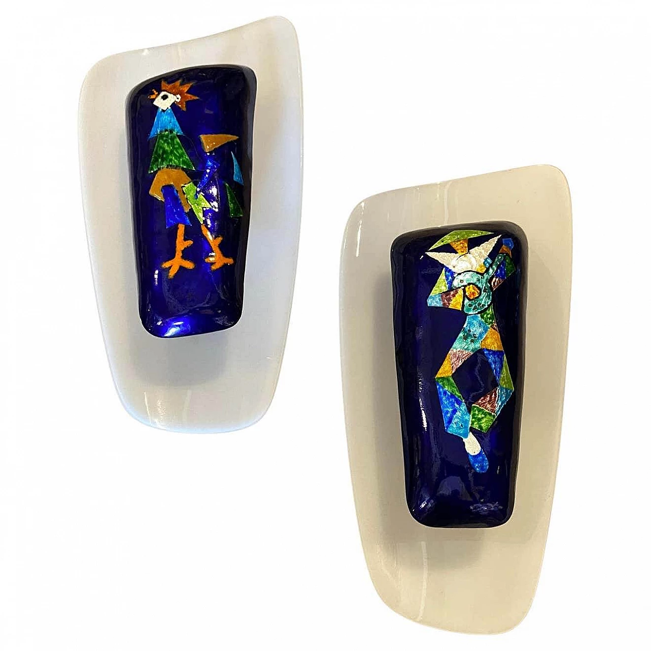 Coppia di appliques in rame e plexiglass di Paolo De Poli, anni '70 1310756