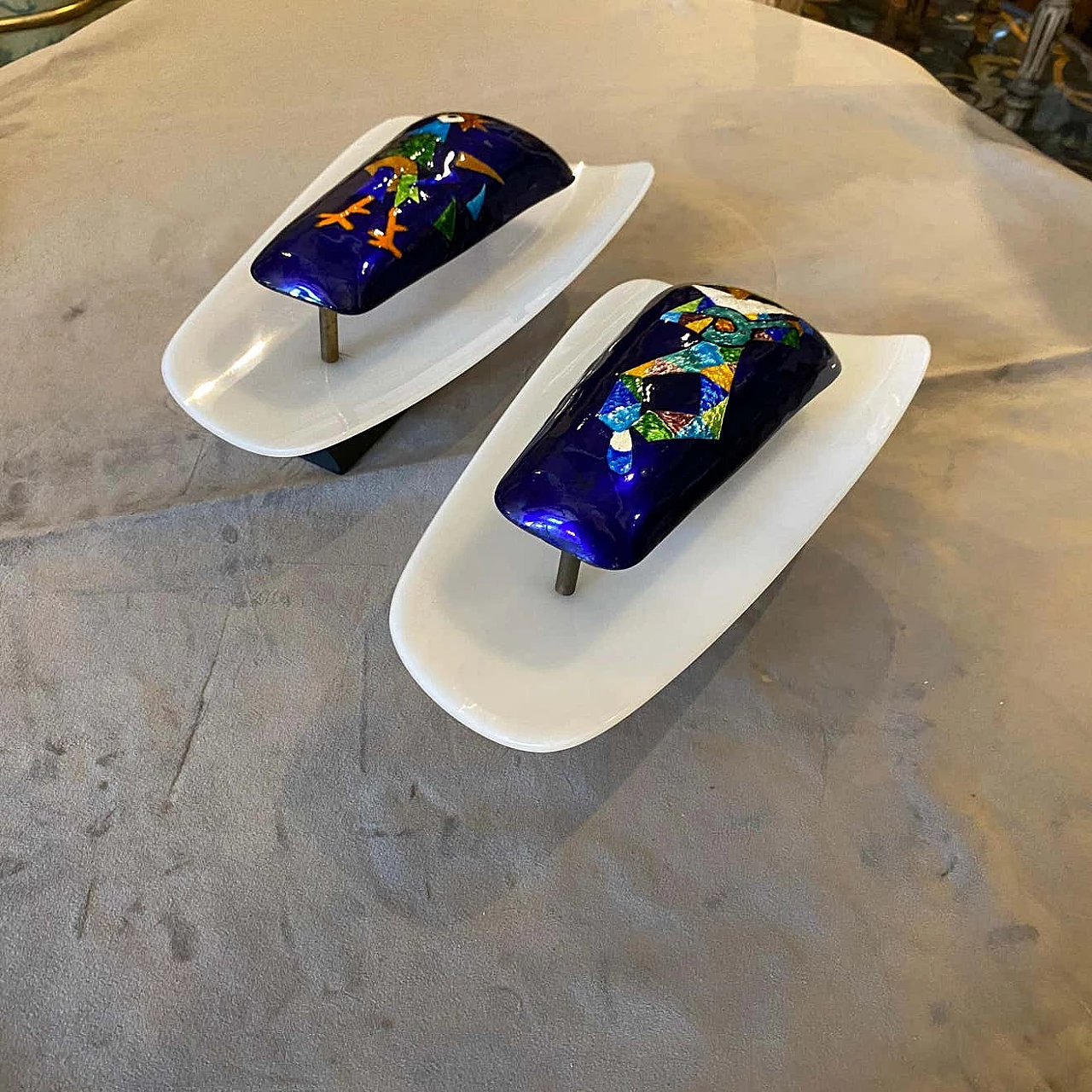 Coppia di appliques in rame e plexiglass di Paolo De Poli, anni '70 1310769