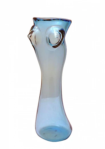 Vaso in vetro di Murano raffigurante una donna di Stefano Toso, anni '70