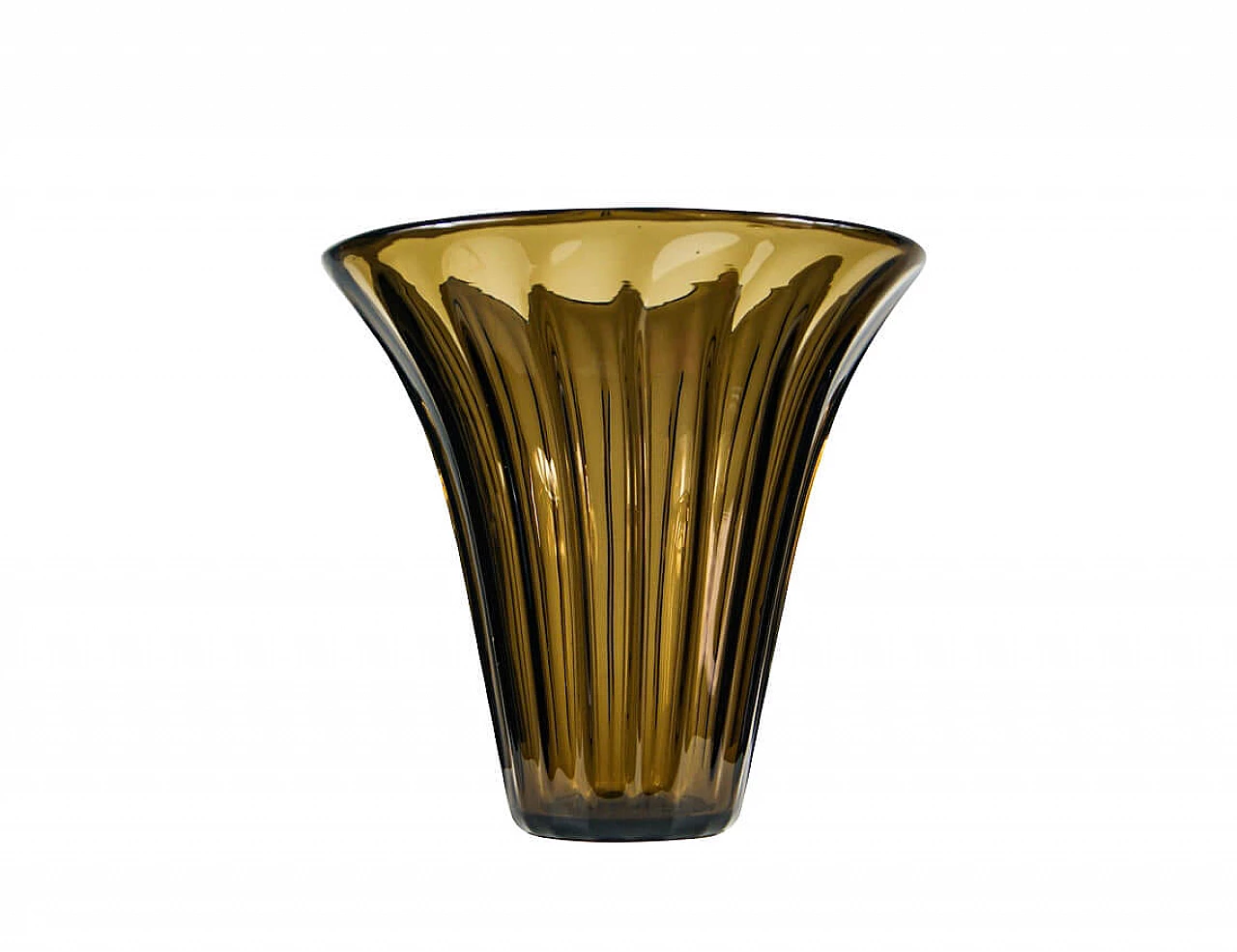 Vase in amber crystal by Daum Nancy France, 30s 1310941