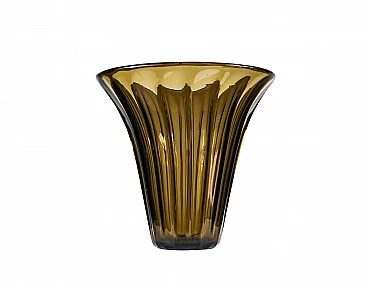 Vase in amber crystal by Daum Nancy France, 30s