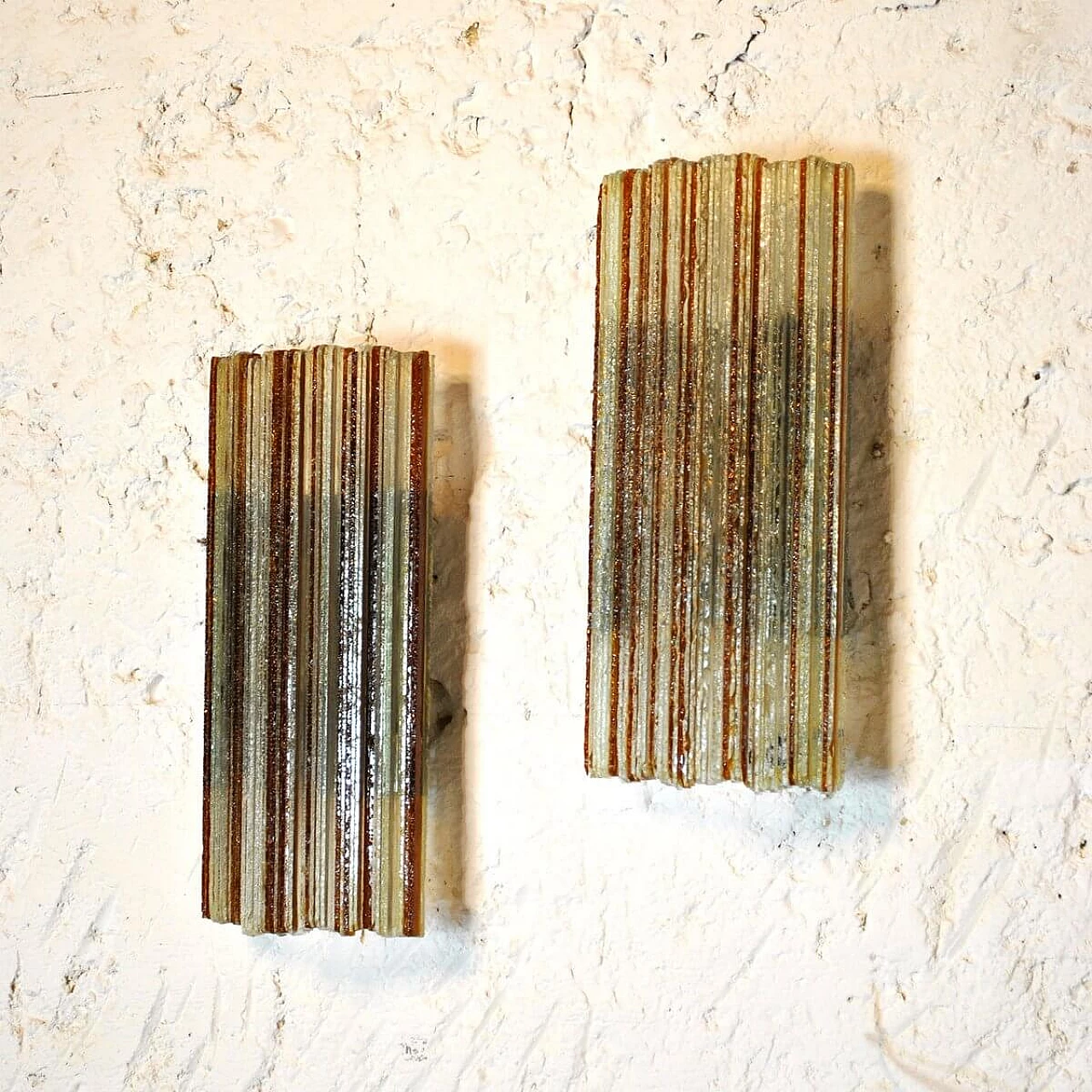 Coppia di applique in vetro di Poliarte, anni '60 1311037