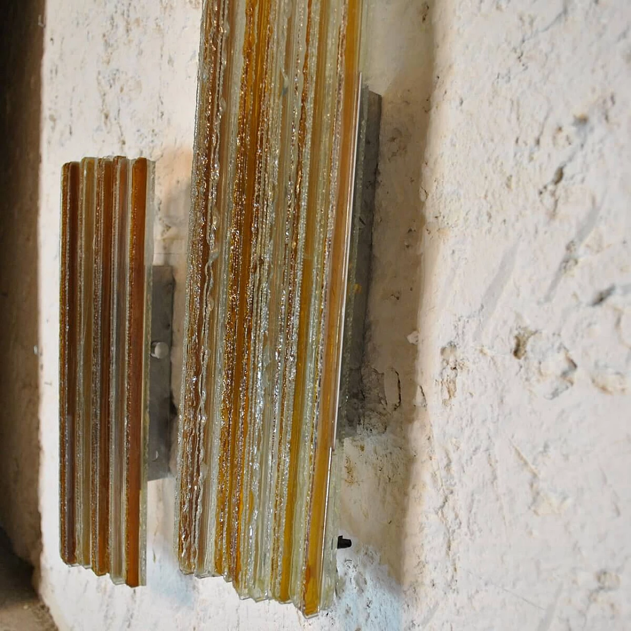 Coppia di applique in vetro di Poliarte, anni '60 1311040