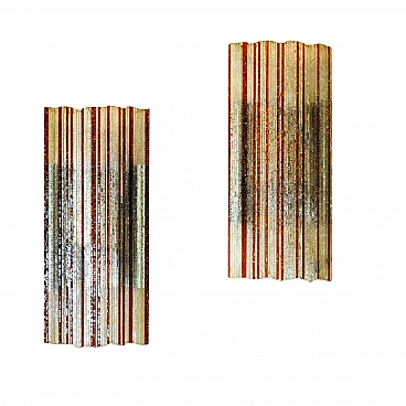 Pair of wall lamps in glass by Poliarte, 60s
