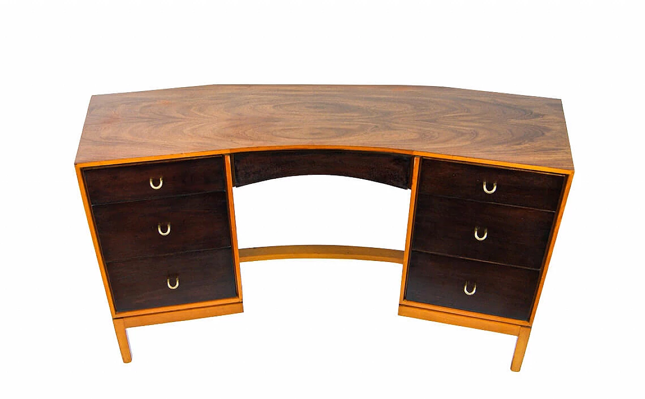 Desk or dresser in walnut, rosewood and brass by John & Sylvia Reid for Stag, 60s 1311089