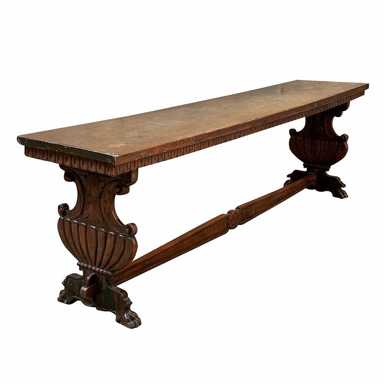 Monastery table in solid walnut, 18th century 1311092