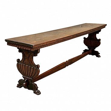 Monastery table in solid walnut, 18th century