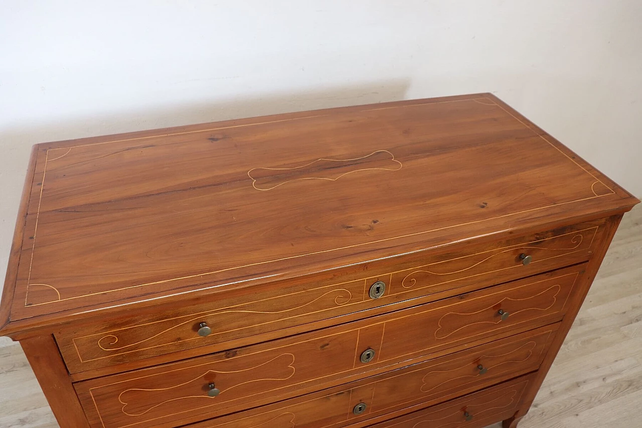 Inlaid cherry wood chest of drawers, 19th century 1311147
