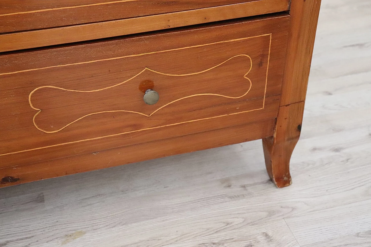 Cassettiera in ciliegio intarsiato, '800 1311151