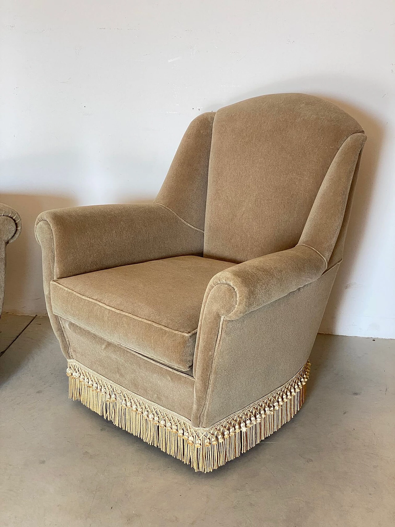 Pair of velvet armchairs, 1960s 1311299
