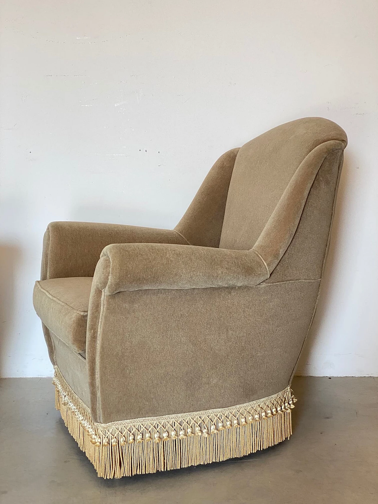 Pair of velvet armchairs, 1960s 1311300