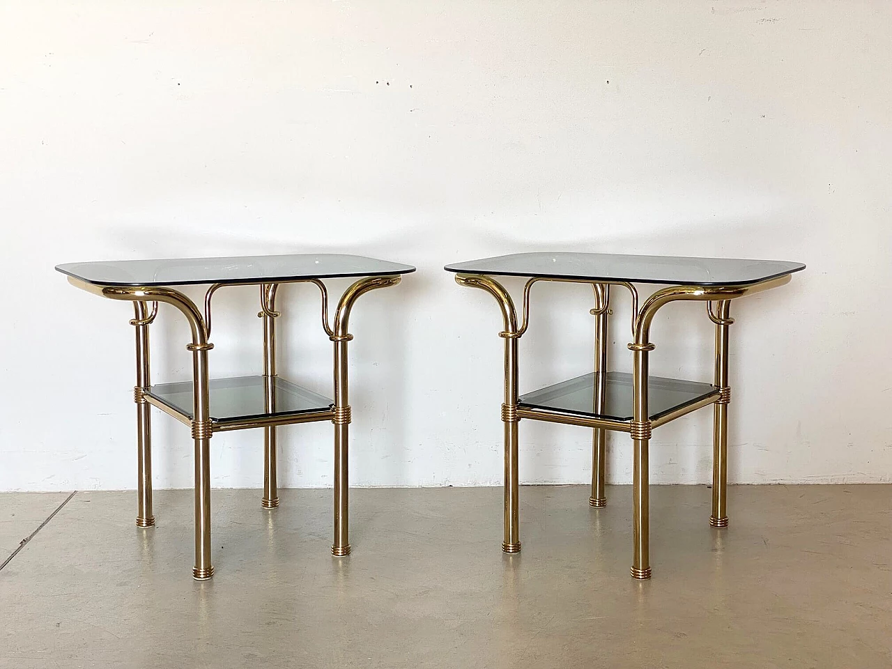 Pair of brass coffee tables, 1980s 1311320
