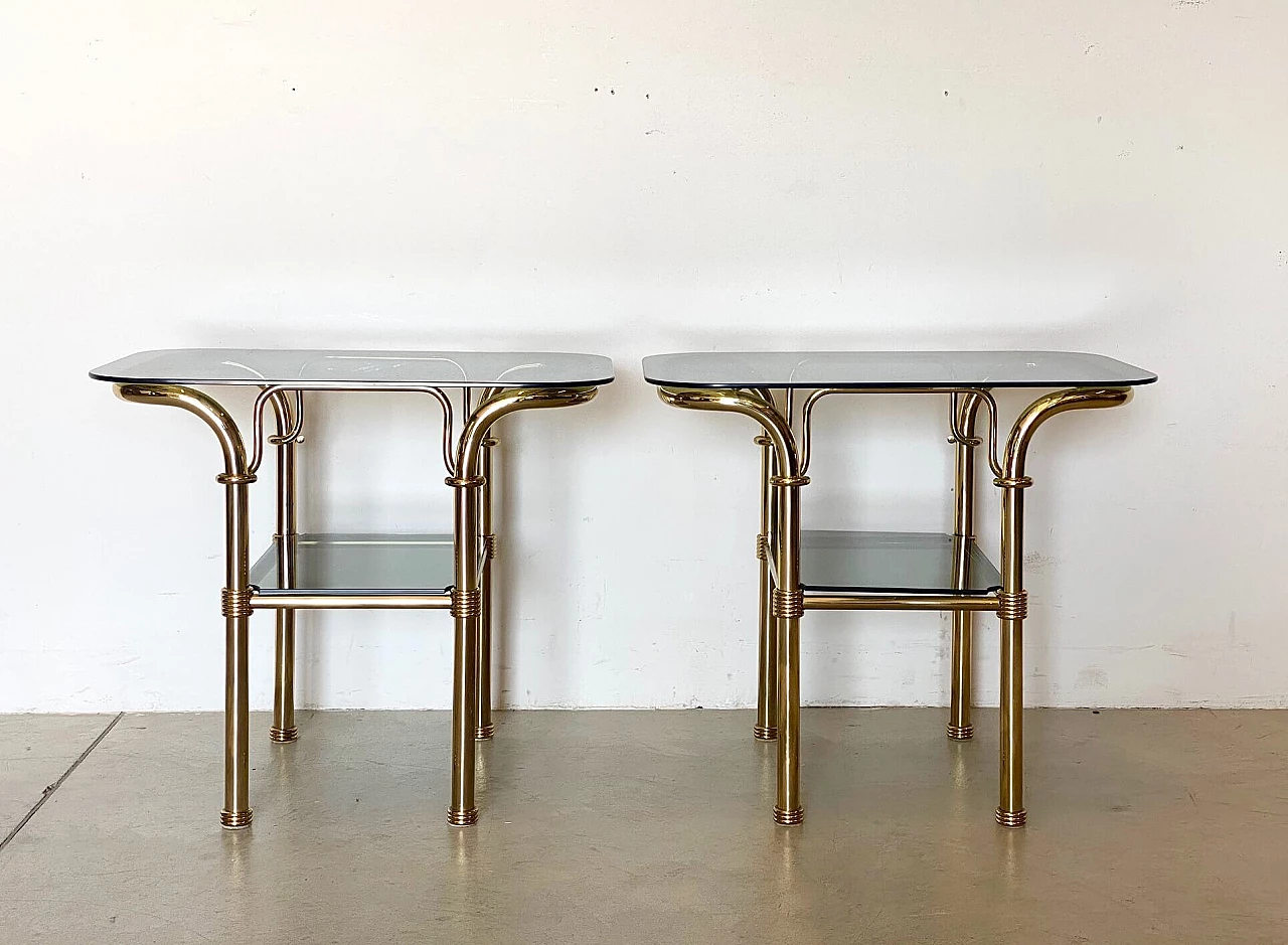 Pair of brass coffee tables, 1980s 1311321