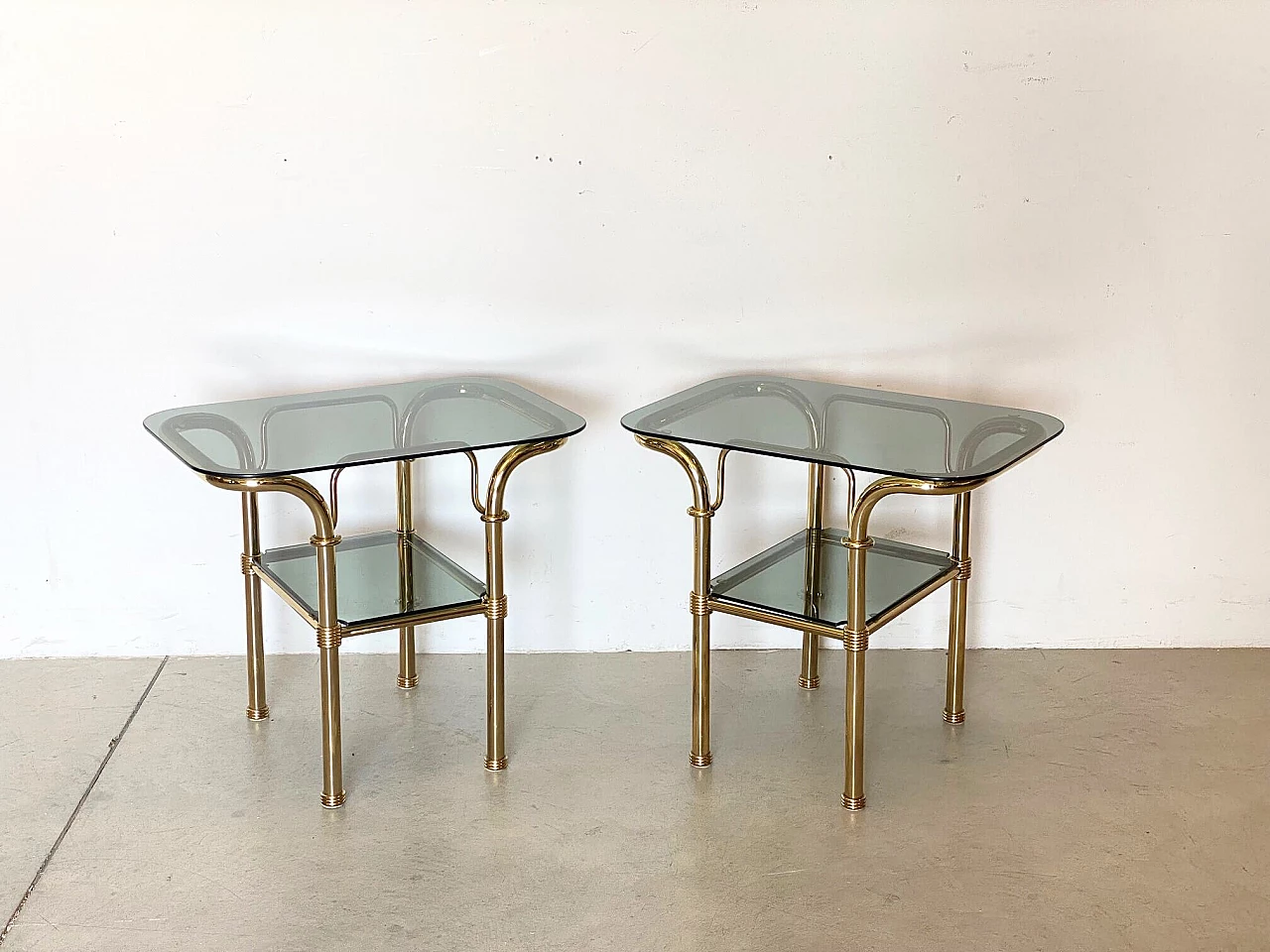 Pair of brass coffee tables, 1980s 1311322