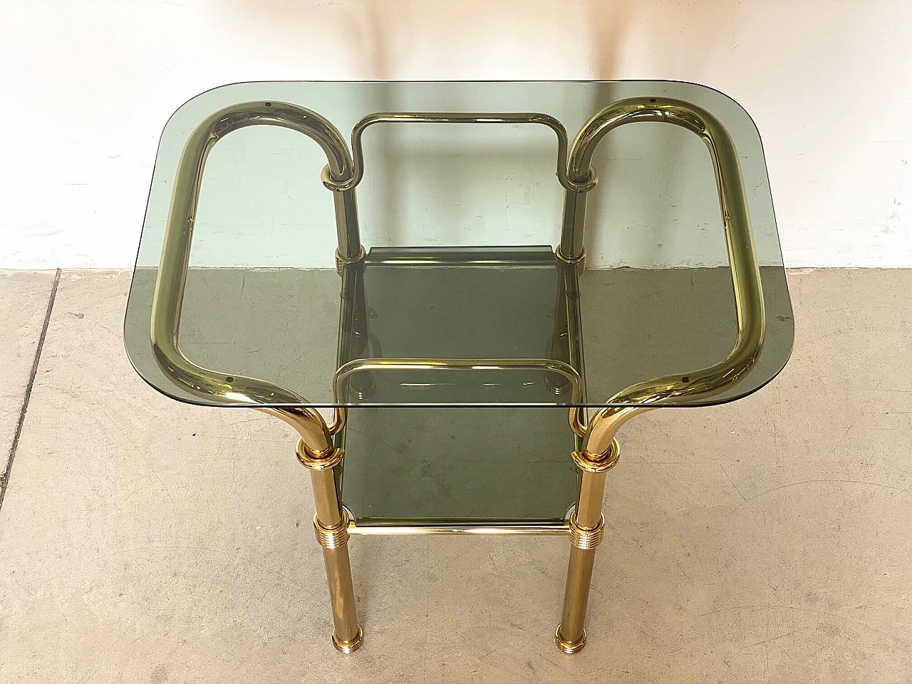 Pair of brass coffee tables, 1980s 1311323
