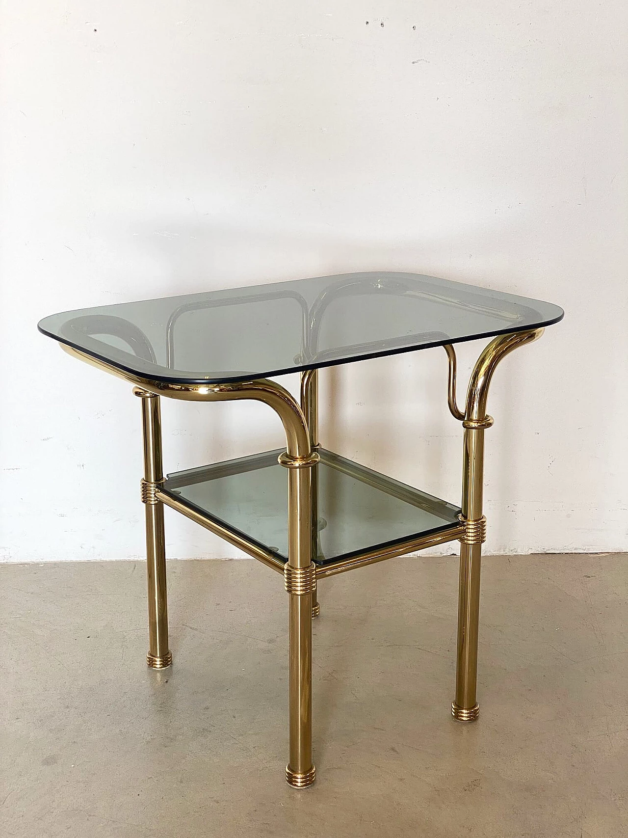 Pair of brass coffee tables, 1980s 1311330