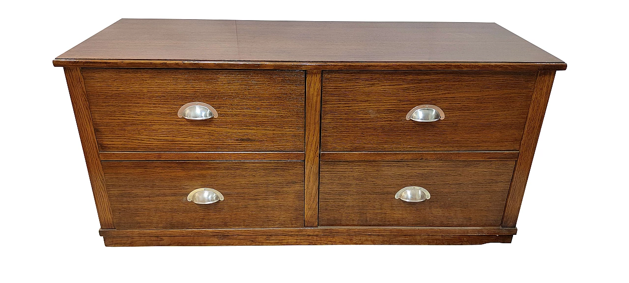 Ministerial chest of drawers in oak, 1950s 1311354