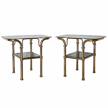 Coppia di tavolini in ottone, anni '80