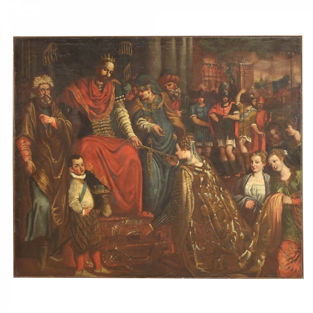 Soggetto mitologico, grande dipinto veneto olio su tela, seconda metà del '600 1311504