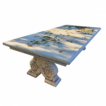Table in Biancone of Asiago marble, 19th century