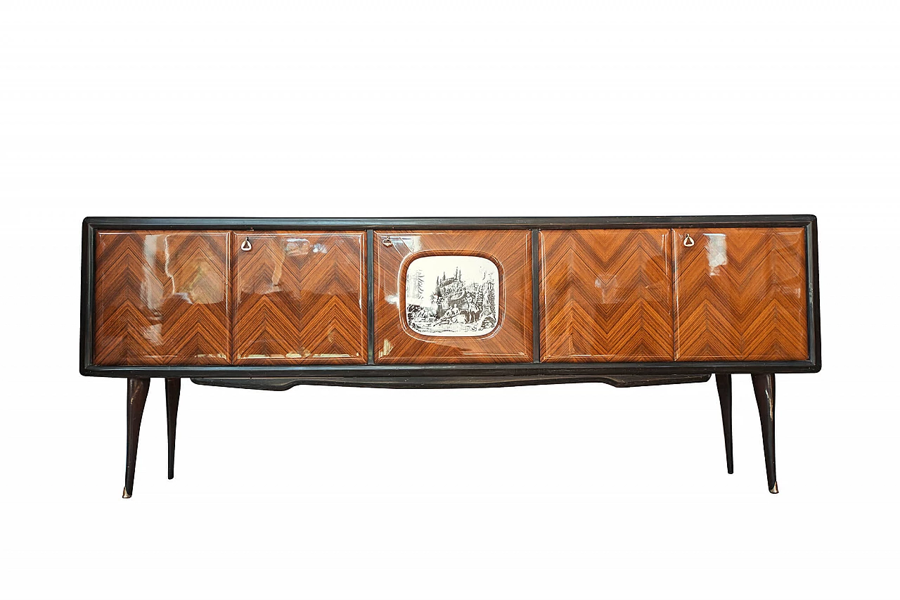 Large rosewood sideboard in the style of Paolo Buffa, 1940s 1311809