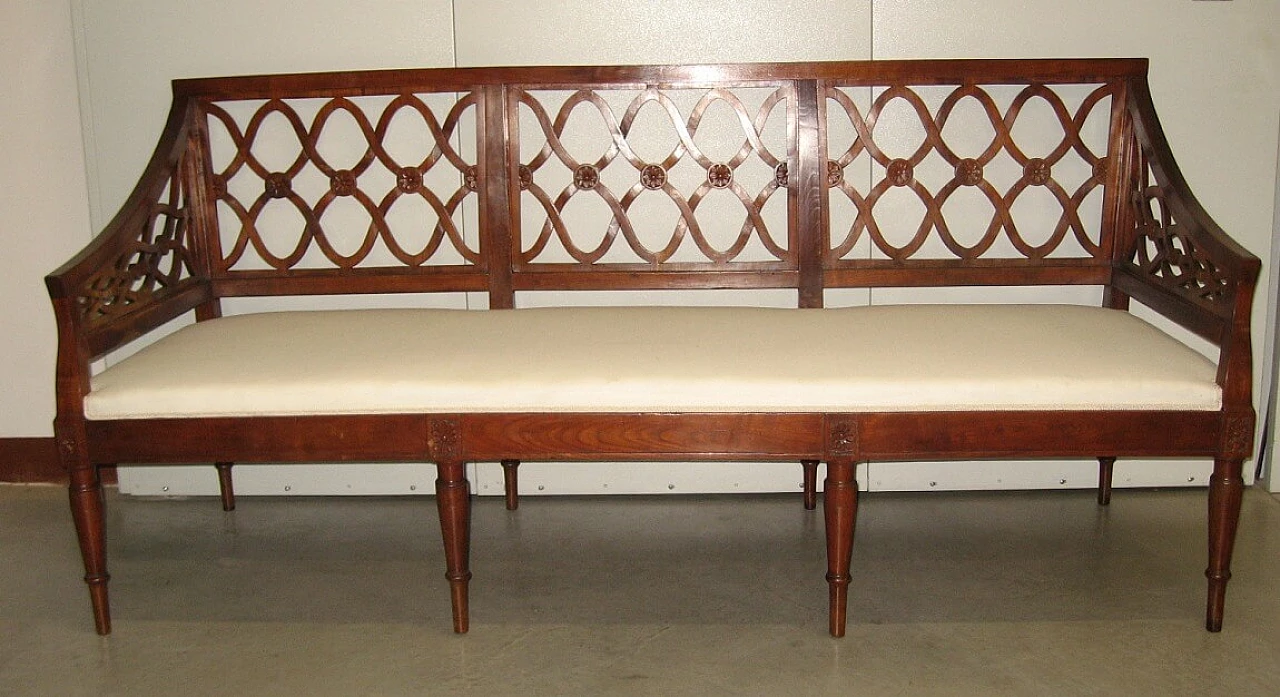 Antique Louis XVI sofa in solid cherry wood, 19th century 1311831