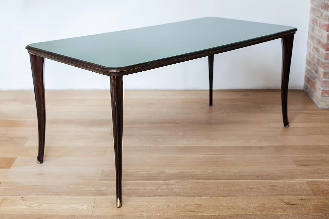 Rectangular table in ebonized beech, in the style of Paolo Buffa, 40s 1311950