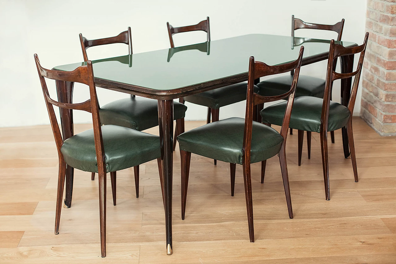Rectangular table in ebonized beech, in the style of Paolo Buffa, 40s 1311965