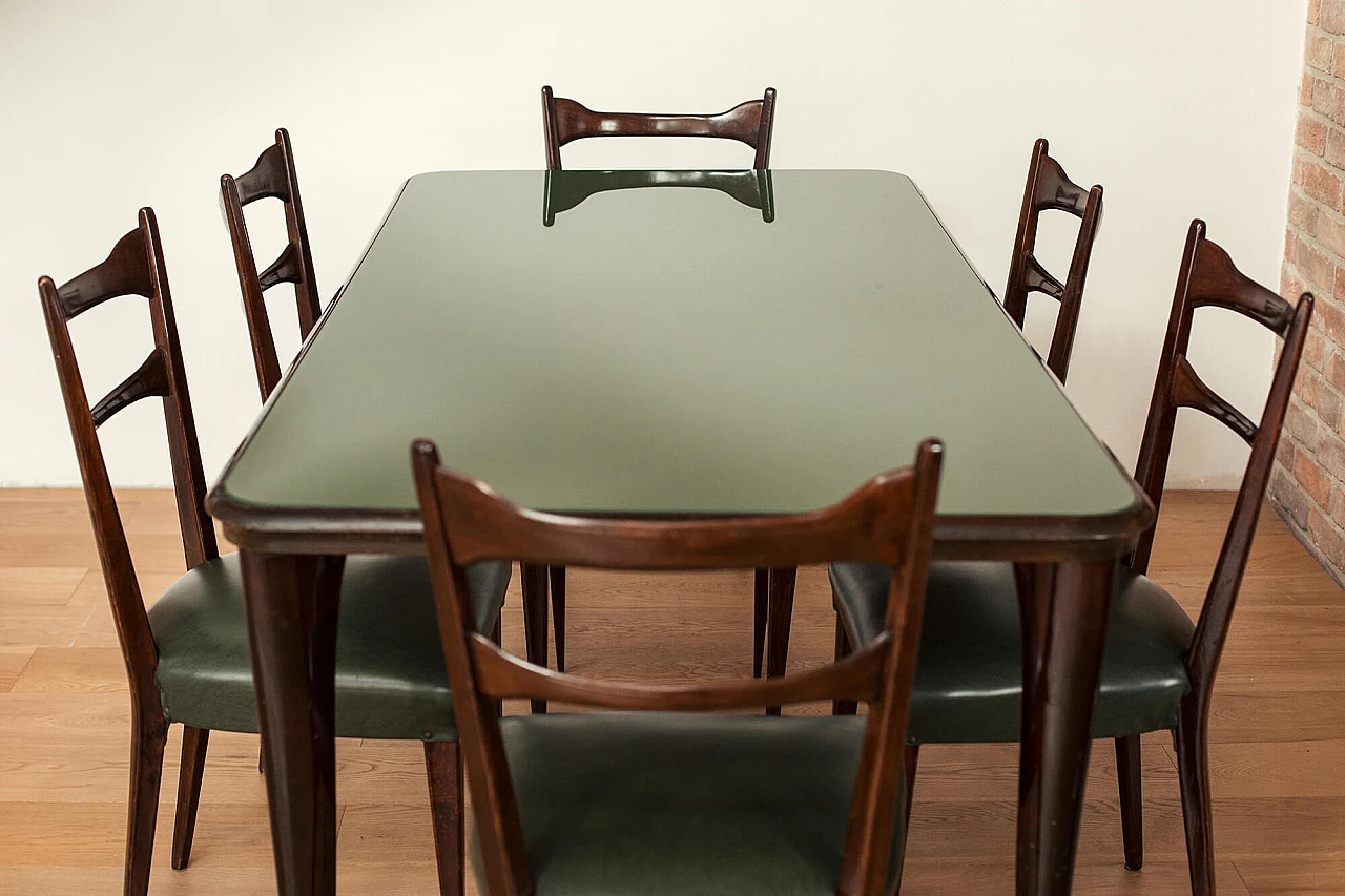 Rectangular table in ebonized beech, in the style of Paolo Buffa, 40s 1311966