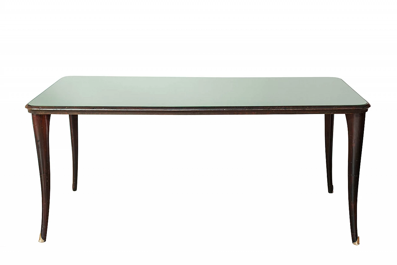 Rectangular table in ebonized beech, in the style of Paolo Buffa, 40s 1311990