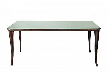 Rectangular table in ebonized beech, in the style of Paolo Buffa, 40s