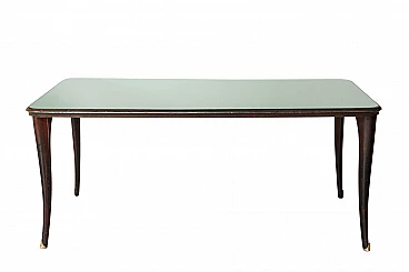Rectangular table in ebonized beech, in the style of Paolo Buffa, 40s