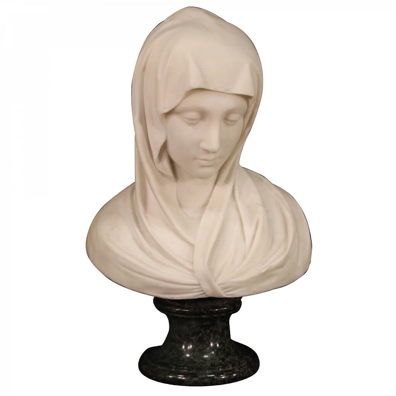 Scultura di Madonna in marmo bianco, '800 1311992
