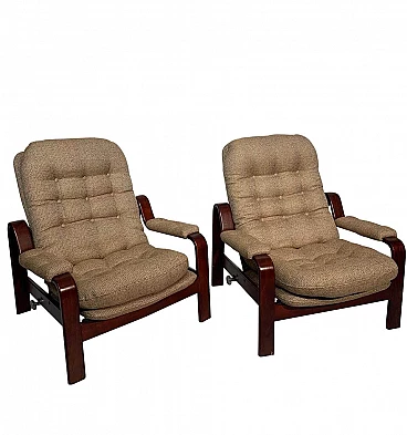 Pair of armchairs attributed to Romeo Rega, 1970s