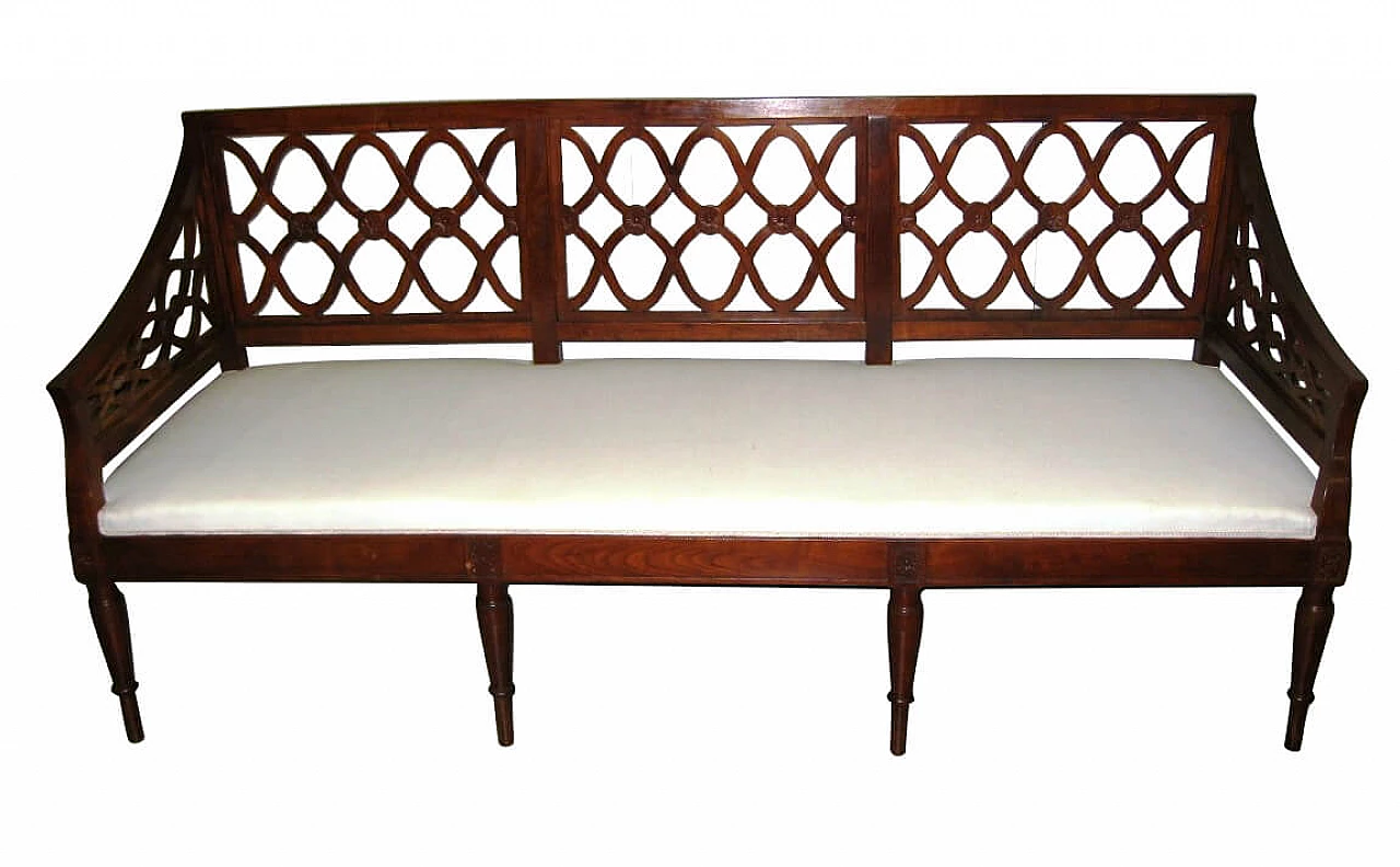 Antique Louis XVI sofa in solid cherry wood, 19th century 1312019